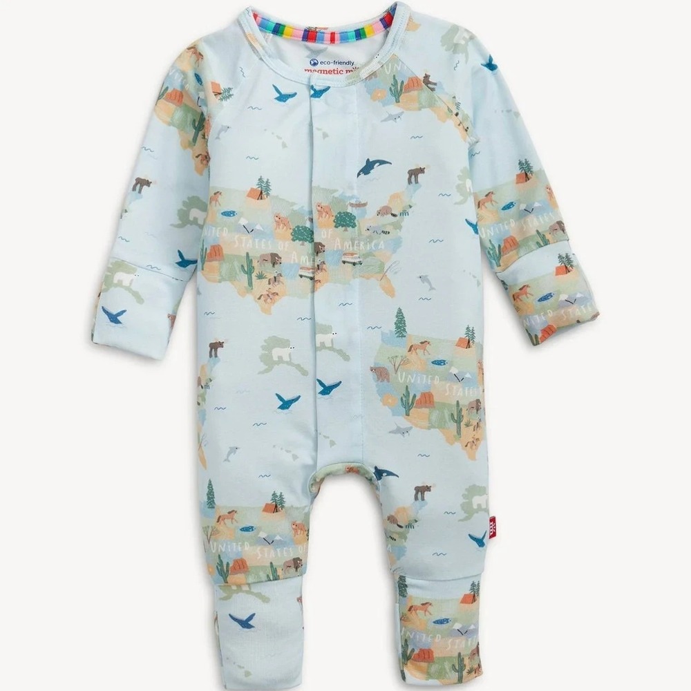 Magnetic Me America The Beautiful Organic Magnetic Footie 0-3Months